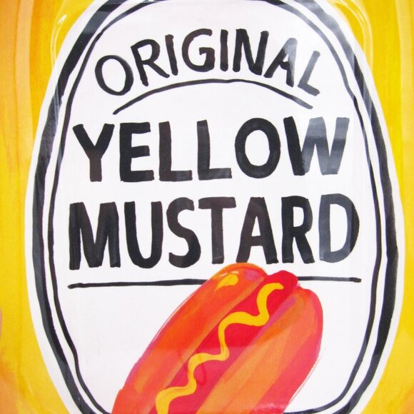 NEW Melamine Figural Platter Yellow Mustard Bottle 20" x 8.75" - Picture 5 of 7